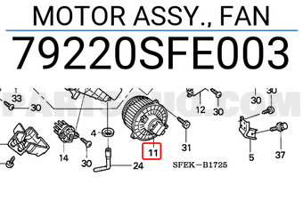 Honda 79220SFE003 MOTOR ASSY., FAN
