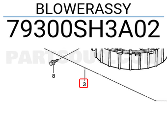 Honda 79300SH3A02 BLOWERASSY