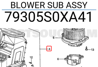 Honda 79305S0XA41 BLOWER SUB ASSY