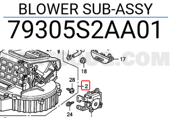 Honda 79305S2AA01 BLOWER SUB-ASSY