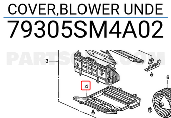Honda 79305SM4A02 COVER,BLOWER UNDE