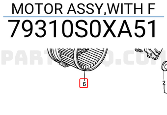 Honda 79310S0XA51 MOTOR ASSY,WITH F