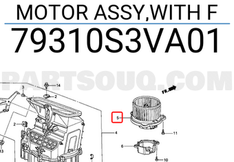 Honda 79310S3VA01 MOTOR ASSY,WITH F