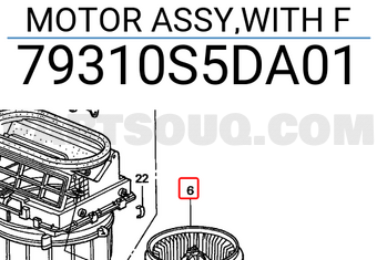Honda 79310S5DA01 MOTOR ASSY,WITH F