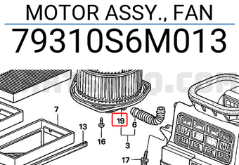 Honda 79310S6M013 MOTOR ASSY., FAN