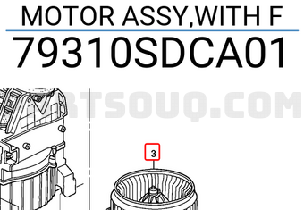 Honda 79310SDCA01 MOTOR ASSY,WITH F