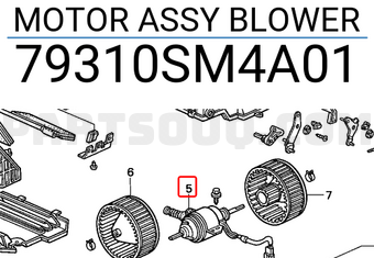 Honda 79310SM4A01 MOTOR ASSY BLOWER