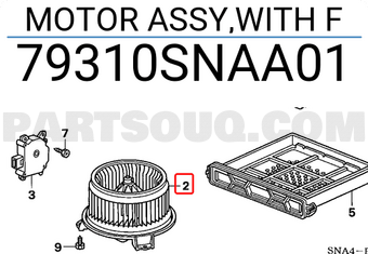 Honda 79310SNAA01 MOTOR ASSY,WITH F