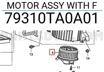Honda 79310TA0A01 MOTOR ASSY WITH F