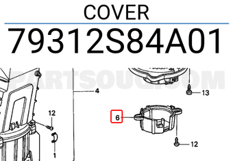 Honda 79312S84A01 COVER