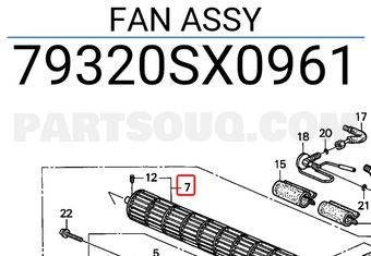 Honda 79320SX0961 FAN ASSY