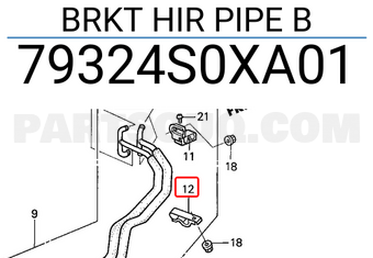 Honda 79324S0XA01 BRKT HIR PIPE B