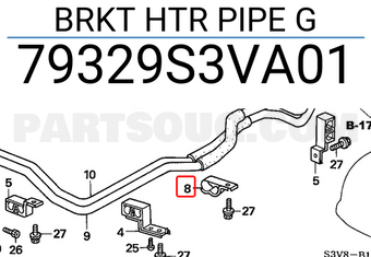 Honda 79329S3VA01 BRKT HTR PIPE G