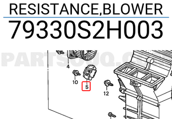 Honda 79330S2H003 RESISTANCE,BLOWER