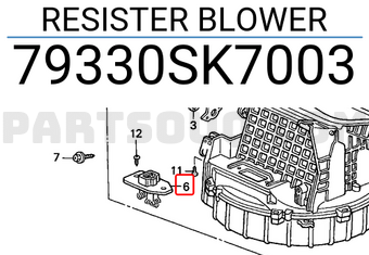 Honda 79330SK7003 RESISTER BLOWER