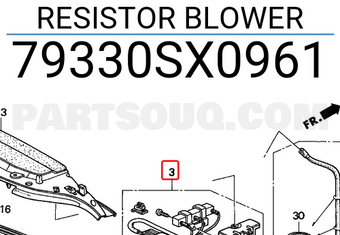 Honda 79330SX0961 RESISTOR BLOWER