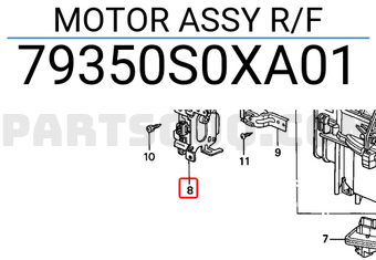 Honda 79350S0XA01 MOTOR ASSY R/F