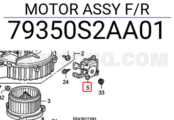 Honda 79350S2AA01 MOTOR ASSY F/R