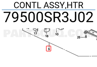 Honda 79500SR3J02 CONTL ASSY,HTR