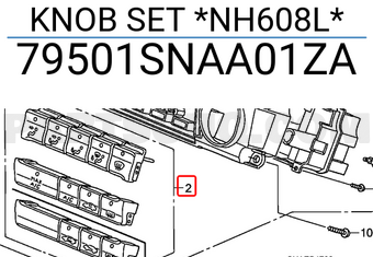 Honda 79501SNAA01ZA KNOB SET *NH608L*