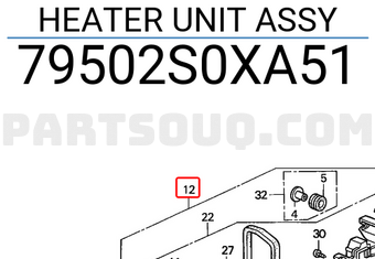 Honda 79502S0XA51 HEATER UNIT ASSY