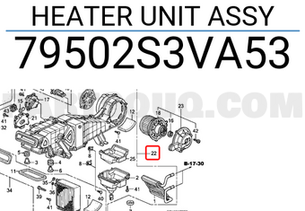 Honda 79502S3VA53 HEATER UNIT ASSY