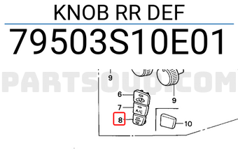 Honda 79503S10E01 KNOB RR DEF