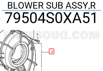 Honda 79504S0XA51 BLOWER SUB ASSY,R