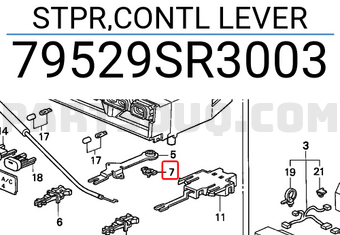 Honda 79529SR3003 STPR,CONTL LEVER