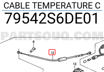 Honda 79542S6DE01 CABLE TEMPERATURE C