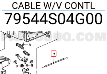 Honda 79544S04G00 CABLE W/V CONTL