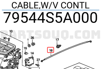 Honda 79544S5A000 CABLE,W/V CONTL
