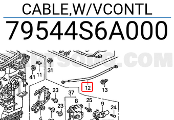 Honda 79544S6A000 CABLE,W/VCONTL