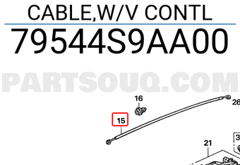 Honda 79544S9AA00 CABLE,W/V CONTL