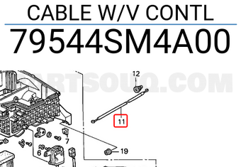 Honda 79544SM4A00 CABLE W/V CONTL
