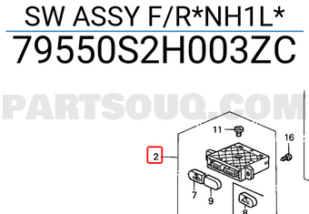 Honda 79550S2H003ZC SW ASSY F/R*NH1L*