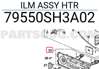 Honda 79550SH3A02 ILM ASSY HTR
