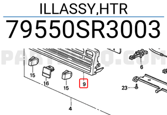Honda 79550SR3003 ILLASSY,HTR