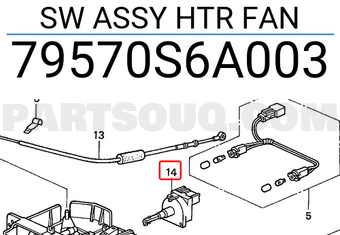 Honda 79570S6A003 SW ASSY HTR FAN