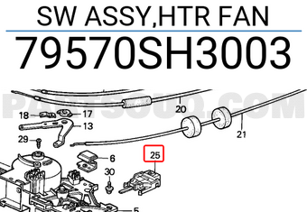 Honda 79570SH3003 SW ASSY,HTR FAN