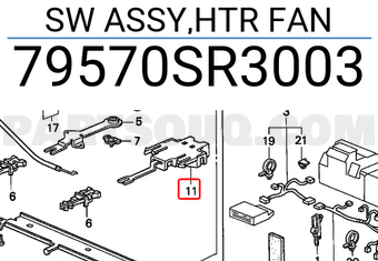 Honda 79570SR3003 SW ASSY,HTR FAN