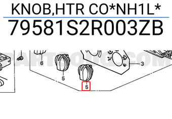 Honda 79581S2R003ZB KNOB,HTR CO*NH1L*