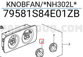 Honda 79581S84E01ZB KNOBFAN/*NH302L*