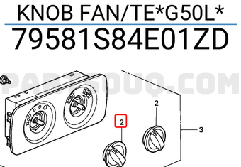 Honda 79581S84E01ZD KNOB FAN/TE*G50L*