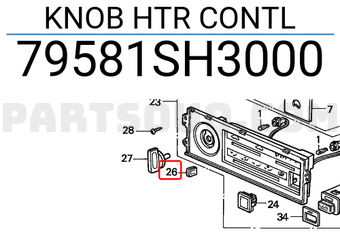 Honda 79581SH3000 KNOB HTR CONTL