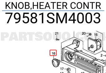 Honda 79581SM4003 KNOB,HEATER CONTR