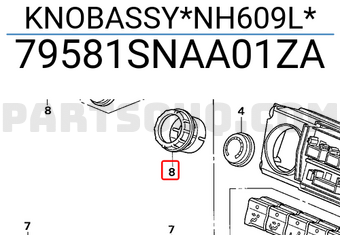 Honda 79581SNAA01ZA KNOBASSY*NH609L*