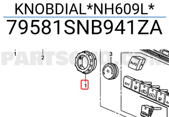 Honda 79581SNB941ZA KNOBDIAL*NH609L*