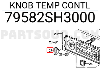 Honda 79582SH3000 KNOB TEMP CONTL