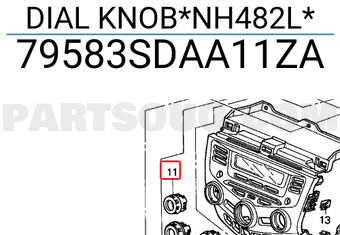 Honda 79583SDAA11ZA DIAL KNOB*NH482L*